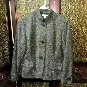 Women's Coldwater Creek Blazer Suit Jacket Women Size 14 Black & Gray